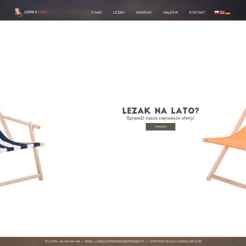 Kraków - drewniane leżaki reklamowe z nadrukiem cyfrowym