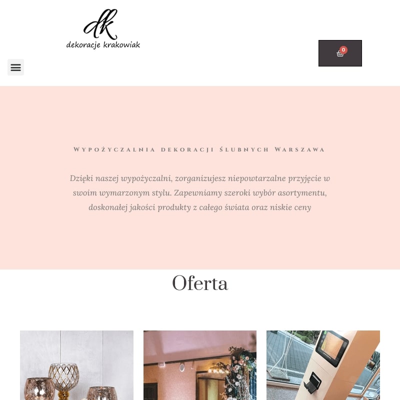 Warszawa - wynajem wazonów na wesele